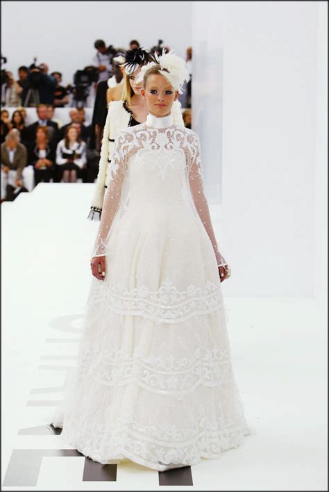 wedding dress with chanel jacket|vintage Chanel wedding dresses.